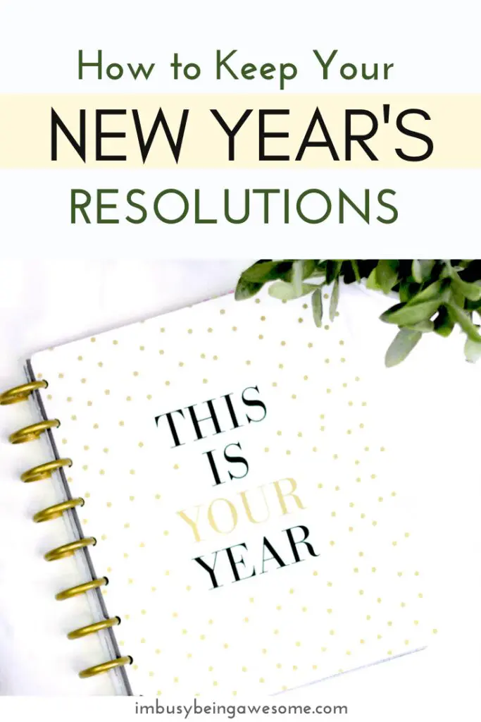 New Year's resolutions planner with text: "This is your year