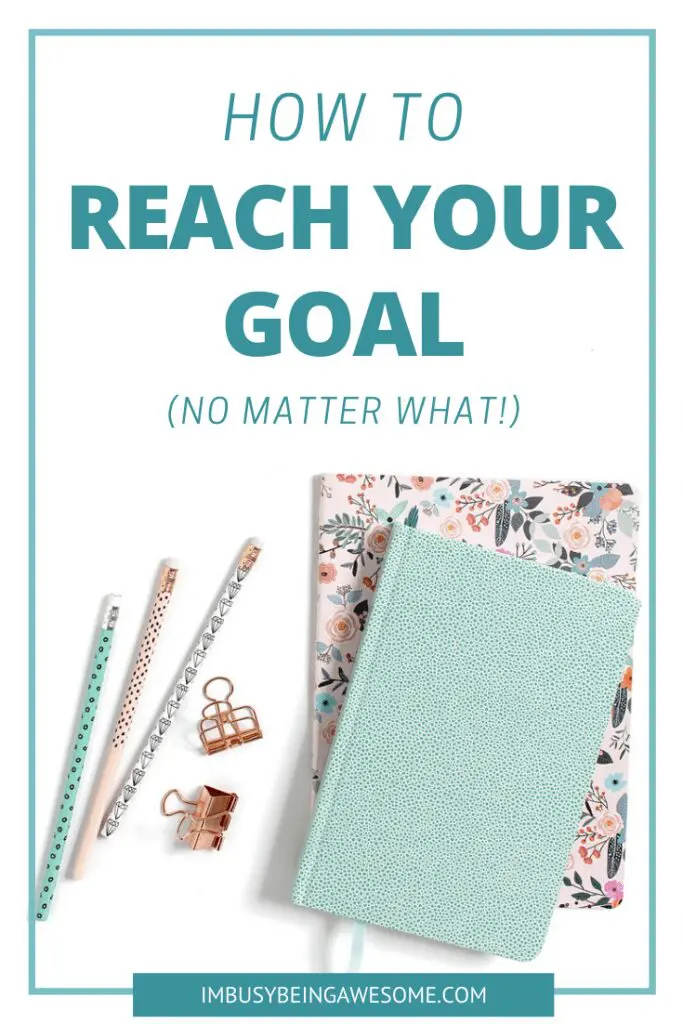 Notebooks, pencils, and binder clips on a white surface. How to Reach Your Goal.