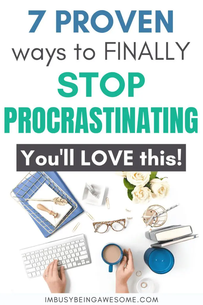 Stop Procrastinating: Desk setup with keyboard, glasses, and coffee.