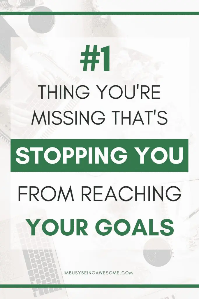 Text: #1 thing you're missing that's stopping you from reaching your goals.
