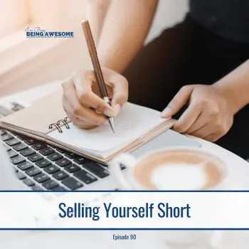 Writing in notebook with laptop and coffee, "Selling Yourself Short