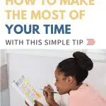 Woman plans her time with a notebook. "Hey ADHDer! How to make the most of your time.