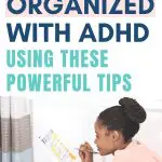 Woman with ADHD using a planner to stay organized.