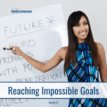 Woman presenting "Future" and other business concepts on a whiteboard. Reaching impossible goals.