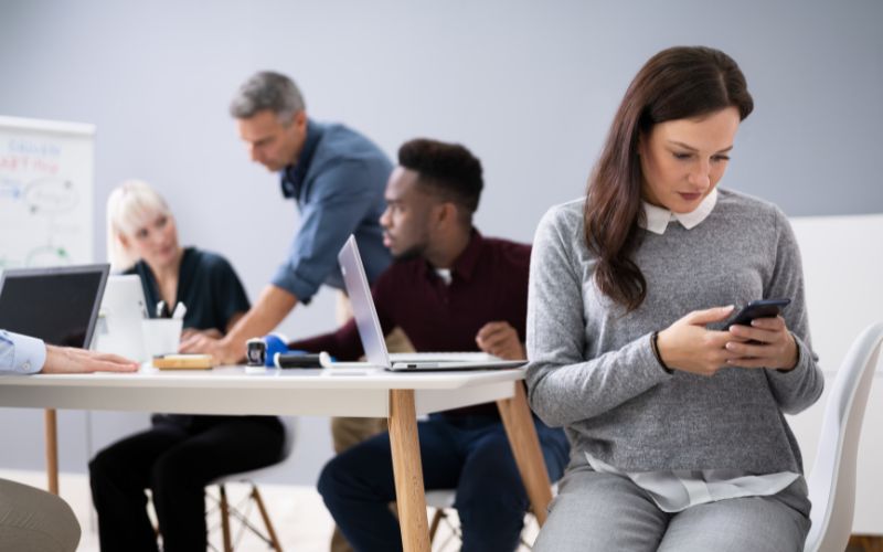 woman looking distracted