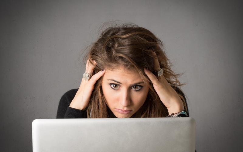 woman looking stressed