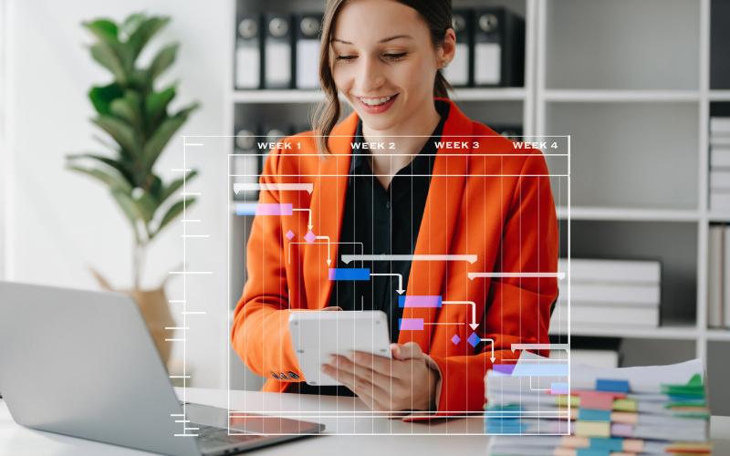 woman working at desk