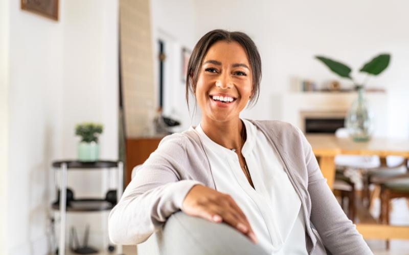 happy, positive woman smiling