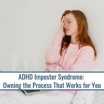 Woman with ADHD imposter syndrome looking stressed while working on a laptop in bed.