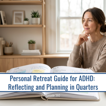 Personal retreat guide for ADHD: woman reflecting and planning
