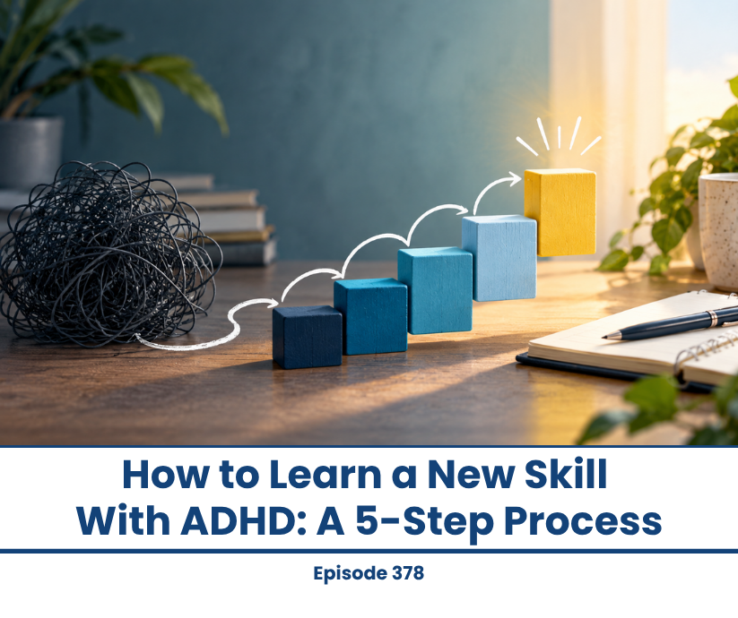 Blocks showing growth, symbolizing learning a new skill with ADHD.
